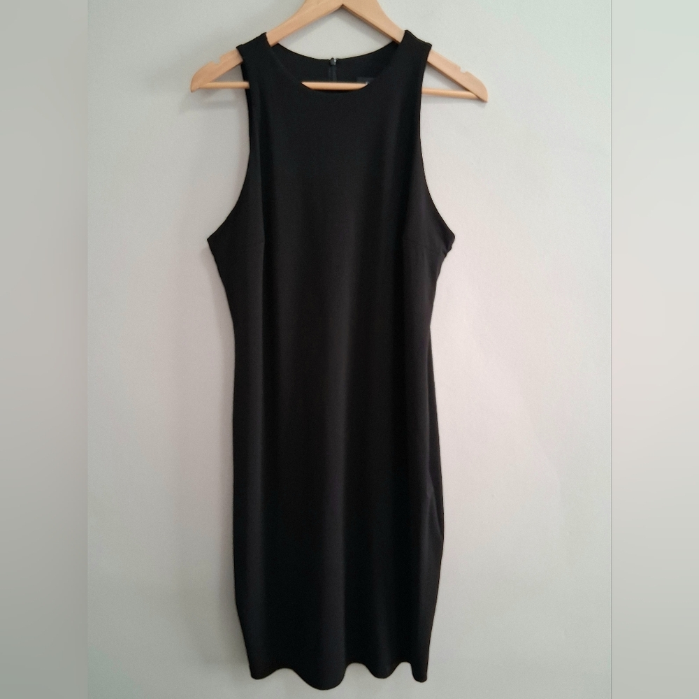 Karen Kane Black Knee Length Sheath Dress Size XL Minimalism Career Staple